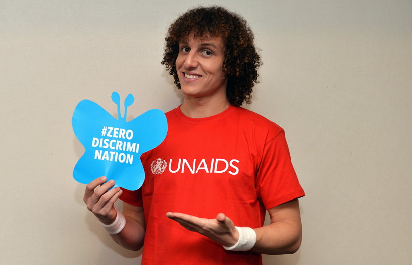 Chelsea's David Luiz during a photoshoot for UNAids at Stamford Bridge on 13th February 2014 in London, England.